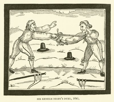 Het duel van Sir Kenelm Digby, 1641 door English School